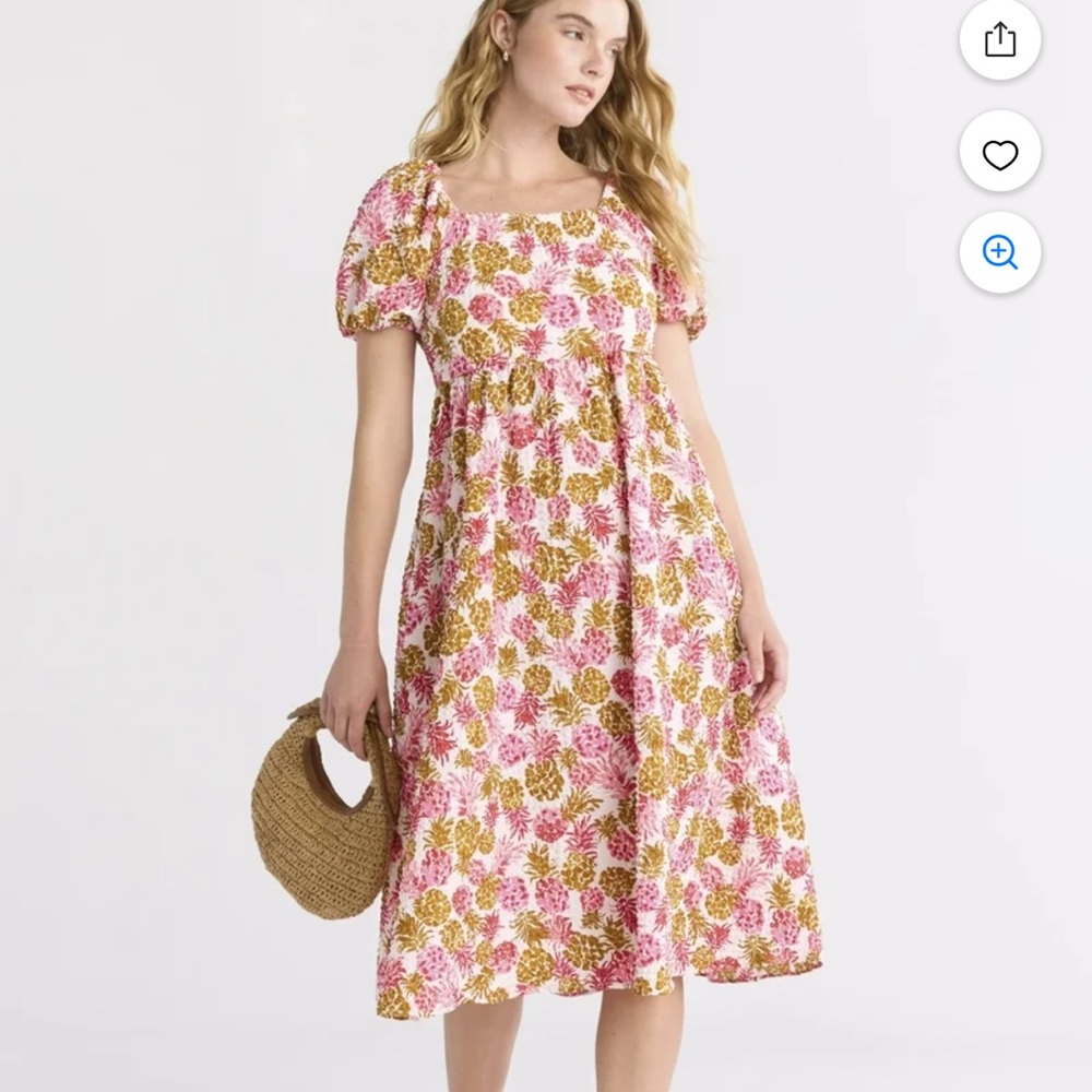 Time and Tru Midi Square Neck Dress, M (8-10) NWT